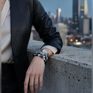 Set of 3 Elegant Multicolor Beaded Elestic Bracelets